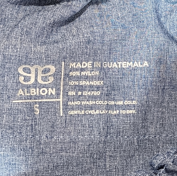 Albion Fit Classic Overall Jumpsuit Womens Small/petite Heathered Blue - Picture 10 of 10